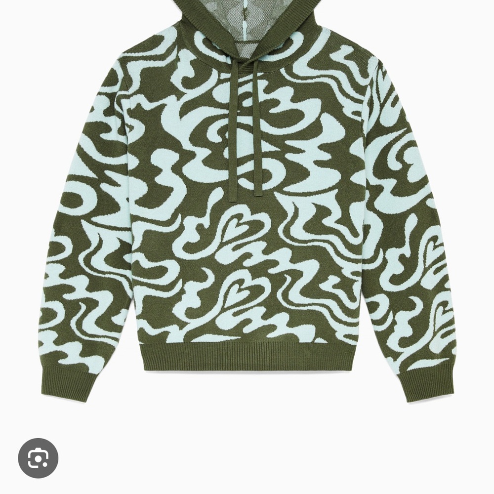 Savage X Fenty Green and White Abstract Sweatshirt